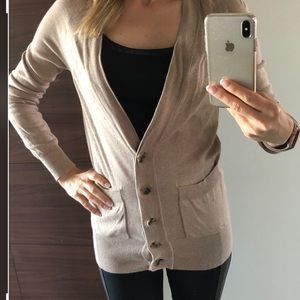 Theory oatmeal V neck buttoned Oatmeal cardigan